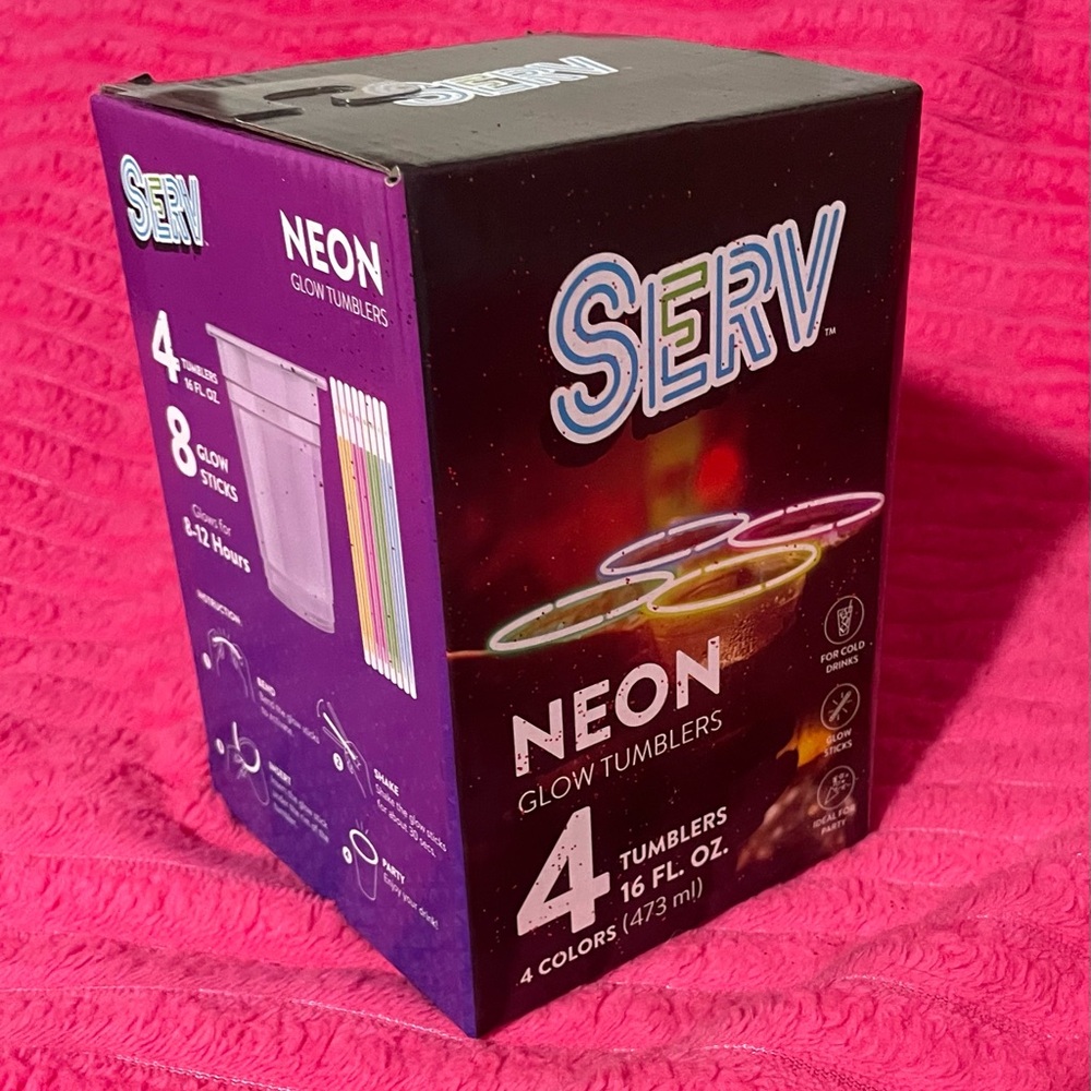 Neon Glow Party Tumblers Set